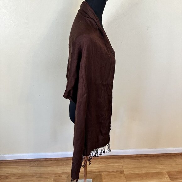 Womens Brown Rayon Scarf Coverup 20 x 70 Fall Colors Scarves Wrap - Picture 4 of 7